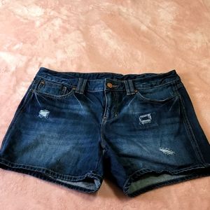 Gap size 12 Dark denim distressed shorts